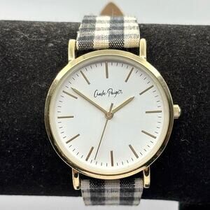 Gold Plaid Charlie Paige Men's Watch